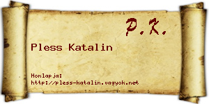 Pless Katalin névjegykártya